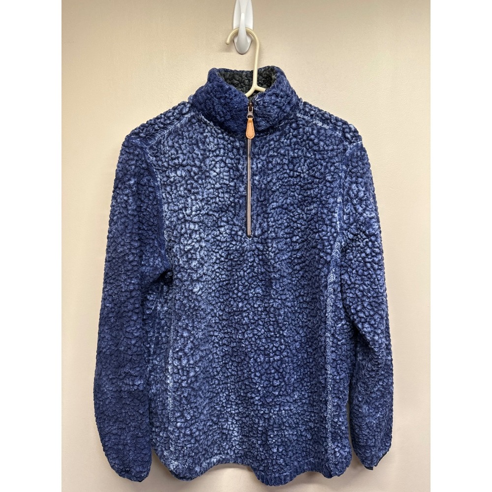 Simply Southern Sherpa‎ Fleece Pullover Quarter Zip Blue Tie Dye Size Medium